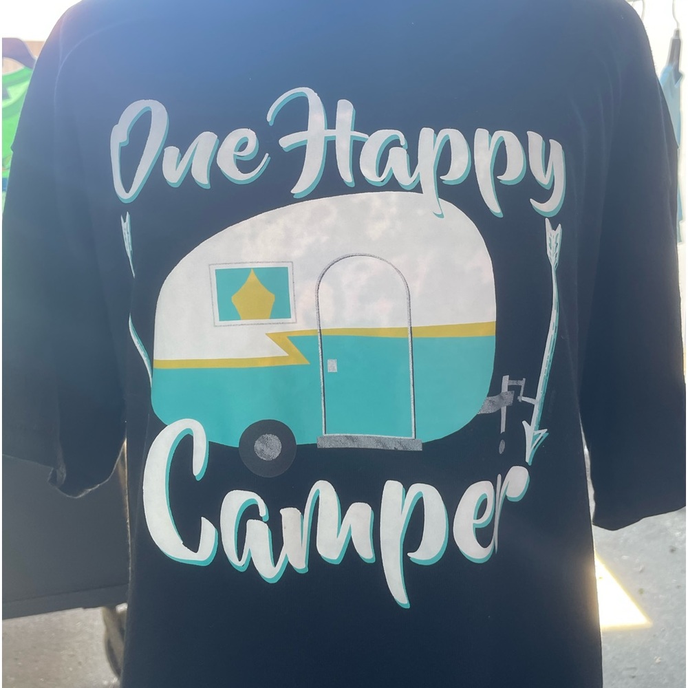 Womens one happy camper t shirt size large $10